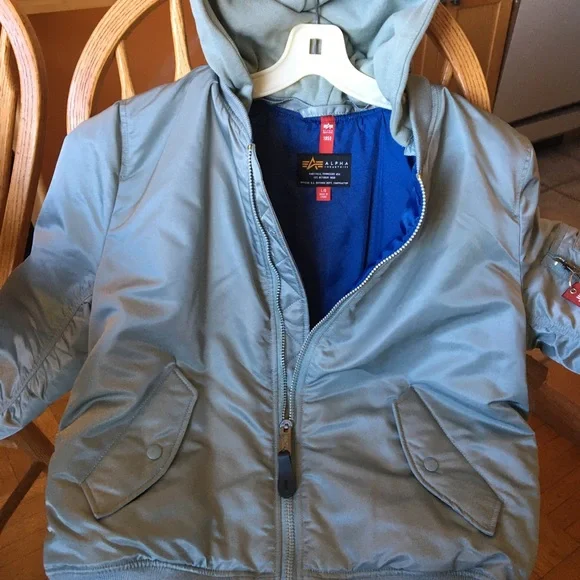 NWOT Alpha Industries MA-1 Natus Bomber Jacket with Removable Hood Size Large - Picture 6 of 16